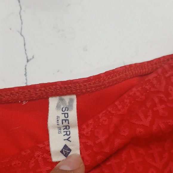 Sperry Red and Blue Bikini with Rope Accents Sz Medium Gentle Used Top Has Pads - Picture 2 of 4